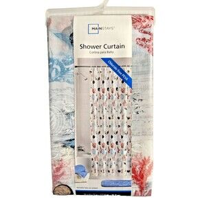 Voyagers Seafaring Vinyl Shower Curtain Chloride-free PEVA 70"W x 72"L Bath NEW